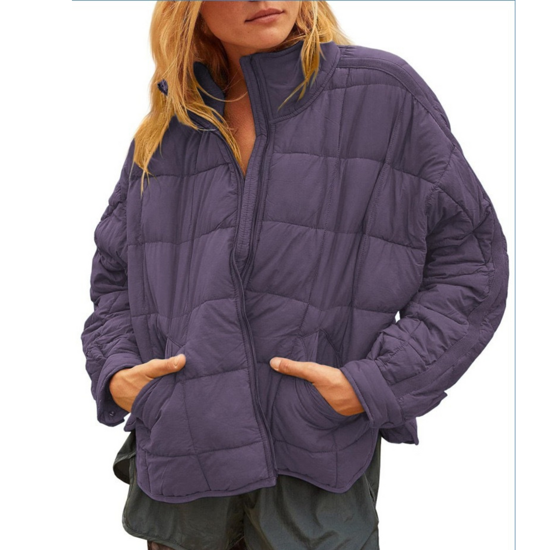 Eliana | Oversized Lightweight Quilted Puffer Jacket with Stand Collar