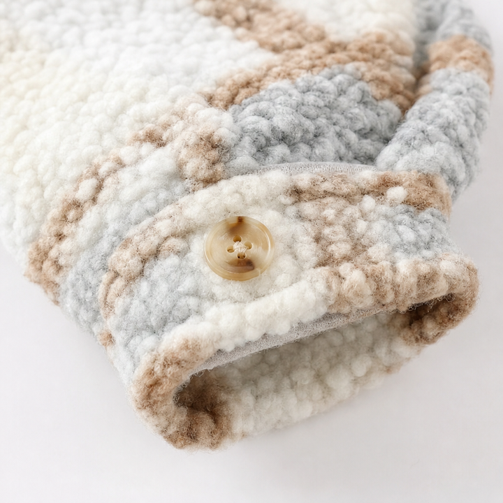 Goldie | Plaid Sherpa Mid-Length Winter Coat
