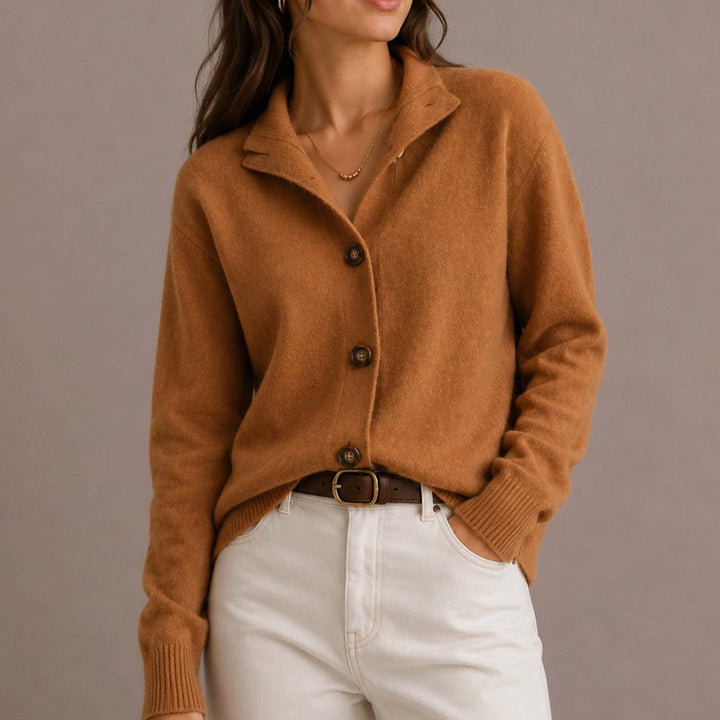 Lucille | Collared Button-Up Relaxed Knit Cardigan