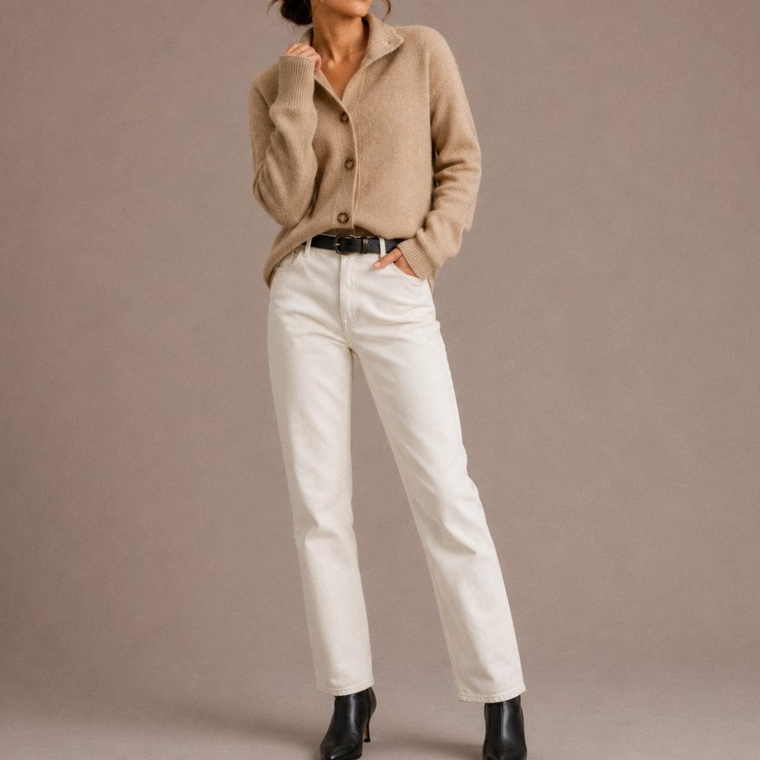 Lucille | Collared Button-Up Relaxed Knit Cardigan