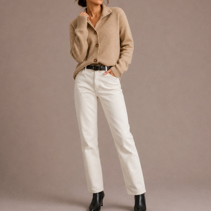 Lucille | Collared Button-Up Relaxed Knit Cardigan