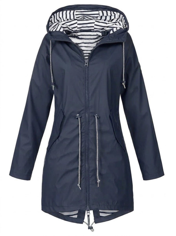 Dalia | Waterproof Hooded Raincoat with Drawstring Waist