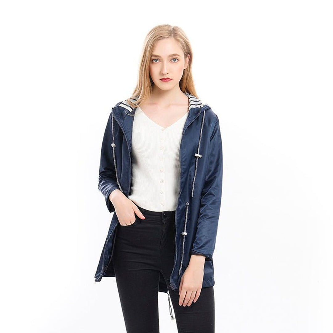 Dalia | Waterproof Hooded Raincoat with Drawstring Waist