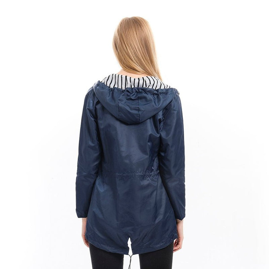 Dalia | Waterproof Hooded Raincoat with Drawstring Waist