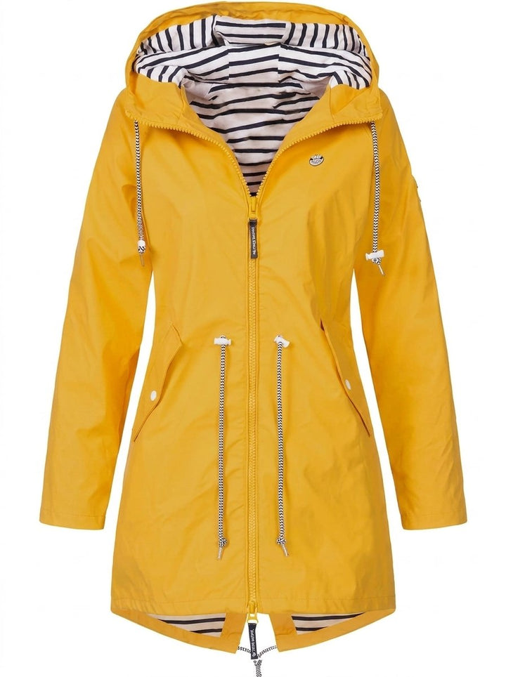Dalia | Waterproof Hooded Raincoat with Drawstring Waist