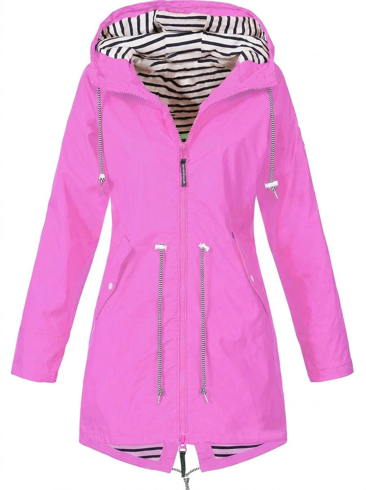Dalia | Waterproof Hooded Raincoat with Drawstring Waist