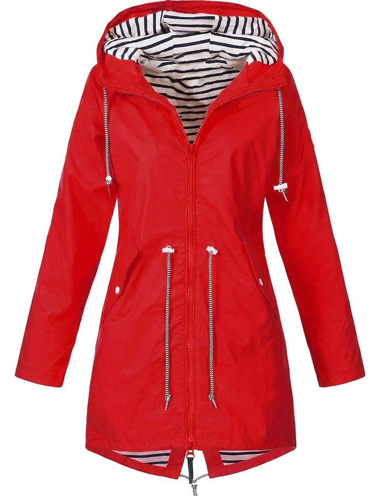Dalia | Waterproof Hooded Raincoat with Drawstring Waist
