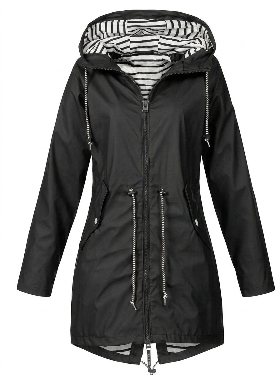 Dalia | Waterproof Hooded Raincoat with Drawstring Waist
