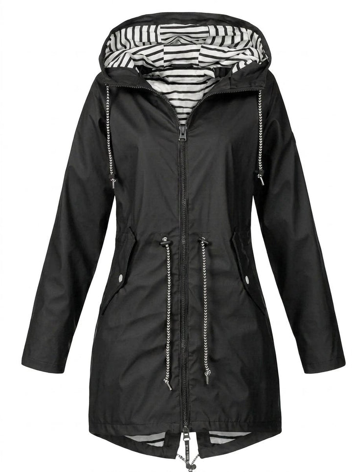 Dalia | Waterproof Hooded Raincoat with Drawstring Waist