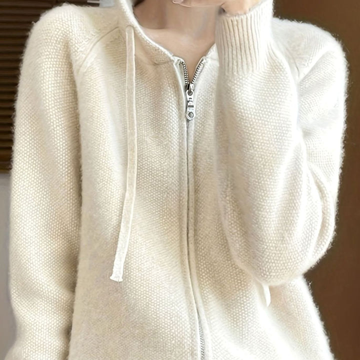 Violet | Hooded Full-Zip Relaxed Knit Cardigan