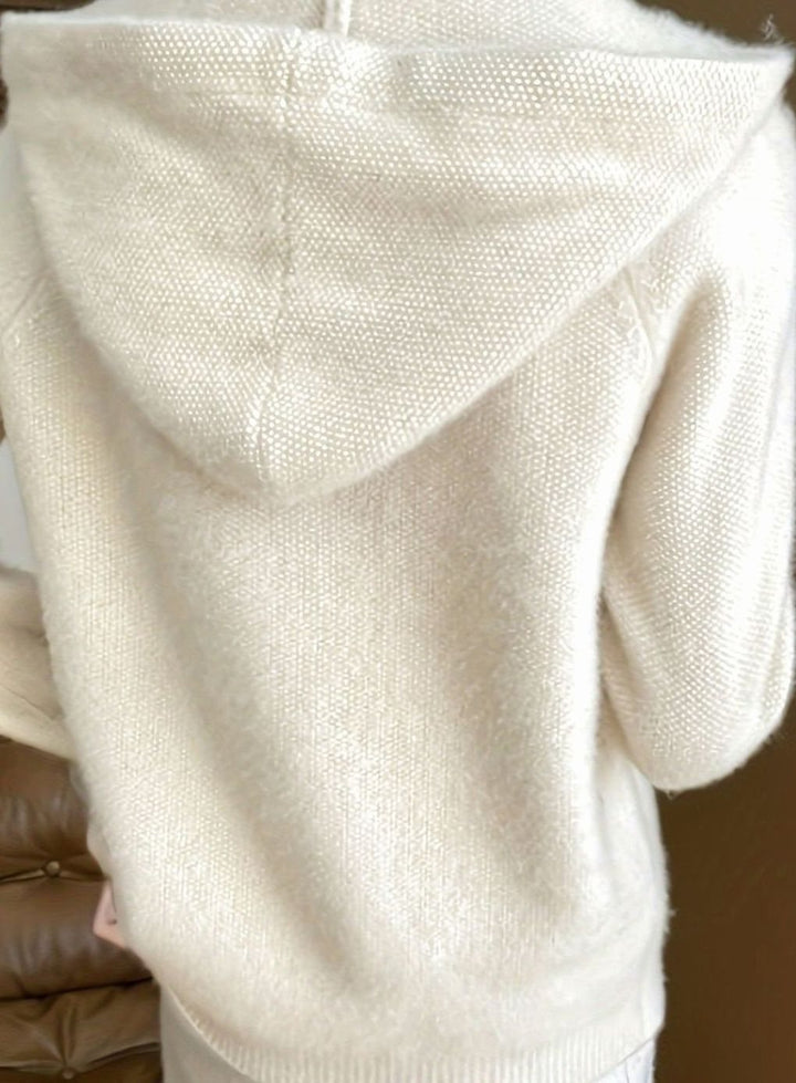 Violet | Hooded Full-Zip Relaxed Knit Cardigan