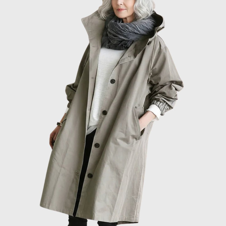 Giulia | Hooded Waterproof Relaxed-Fit Long Trench Coat