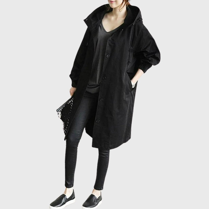 Giulia | Hooded Waterproof Relaxed-Fit Long Trench Coat