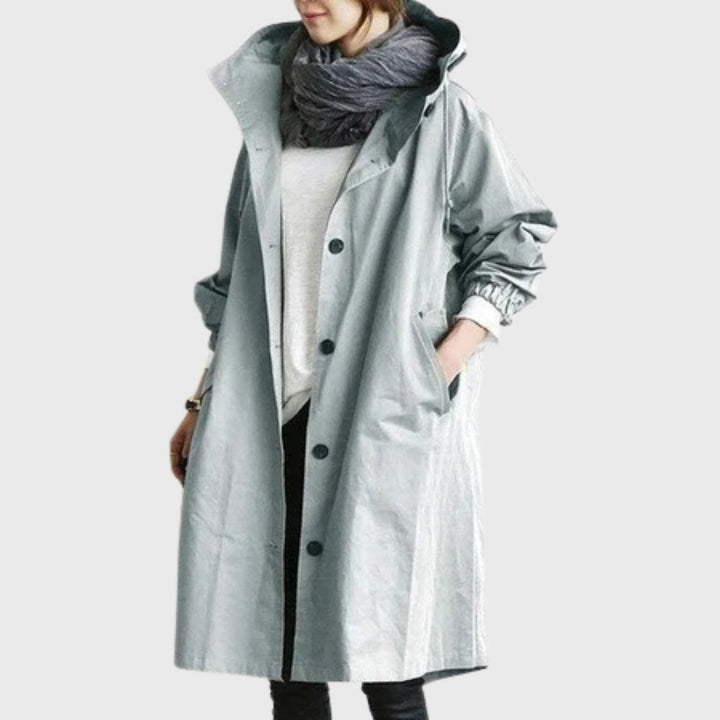 Giulia | Hooded Waterproof Relaxed-Fit Long Trench Coat