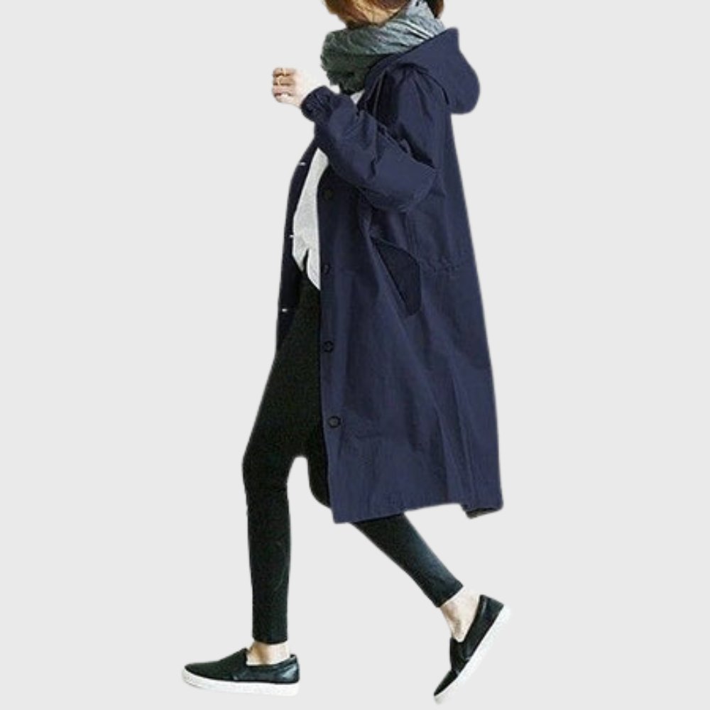 Giulia | Hooded Waterproof Relaxed-Fit Long Trench Coat
