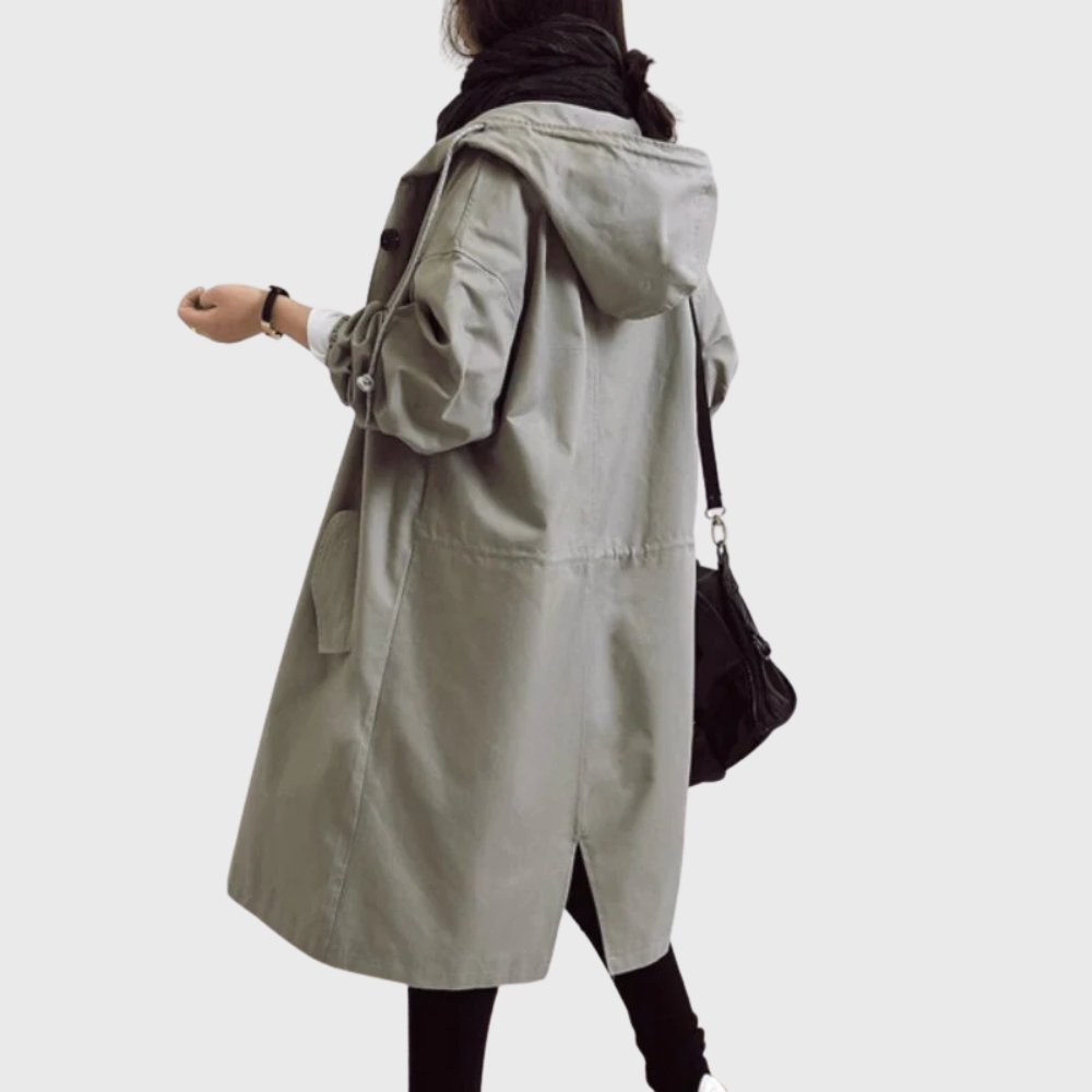 Giulia | Hooded Waterproof Relaxed-Fit Long Trench Coat