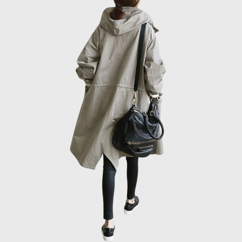 Giulia | Hooded Waterproof Relaxed-Fit Long Trench Coat