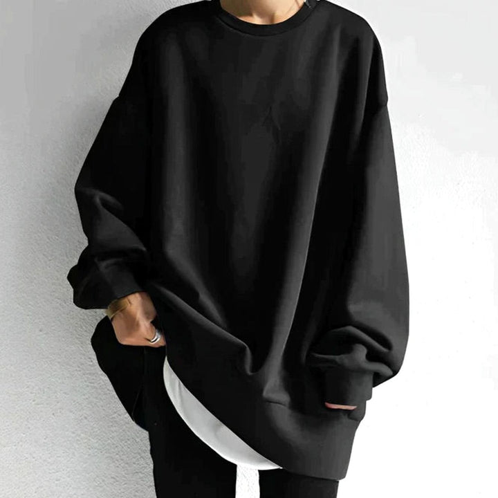 Odelia | Oversized Drop-Shoulder Crew-Neck Tunic Sweater