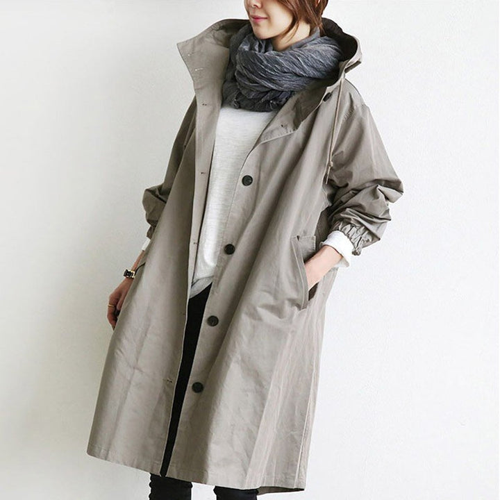 Rhiannon | Oversized Water-Resistant Button-Front Trench Coat