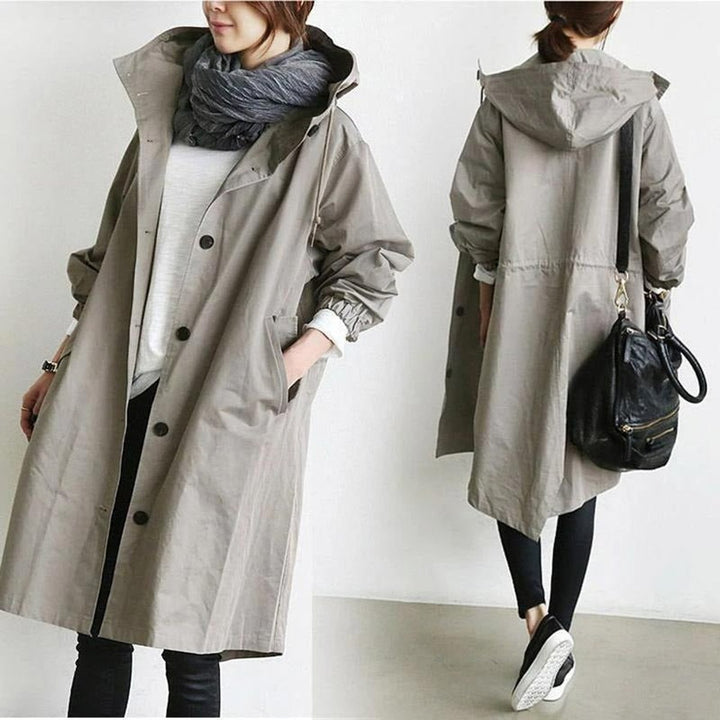 Rhiannon | Oversized Water-Resistant Button-Front Trench Coat