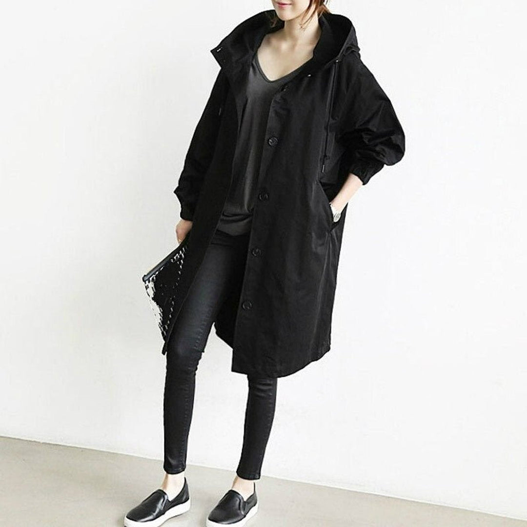 Rhiannon | Oversized Water-Resistant Button-Front Trench Coat