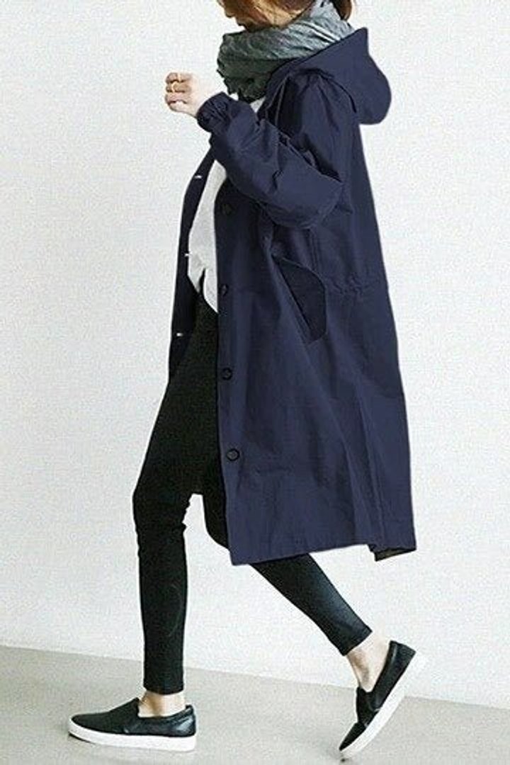 Rhiannon | Oversized Water-Resistant Button-Front Trench Coat