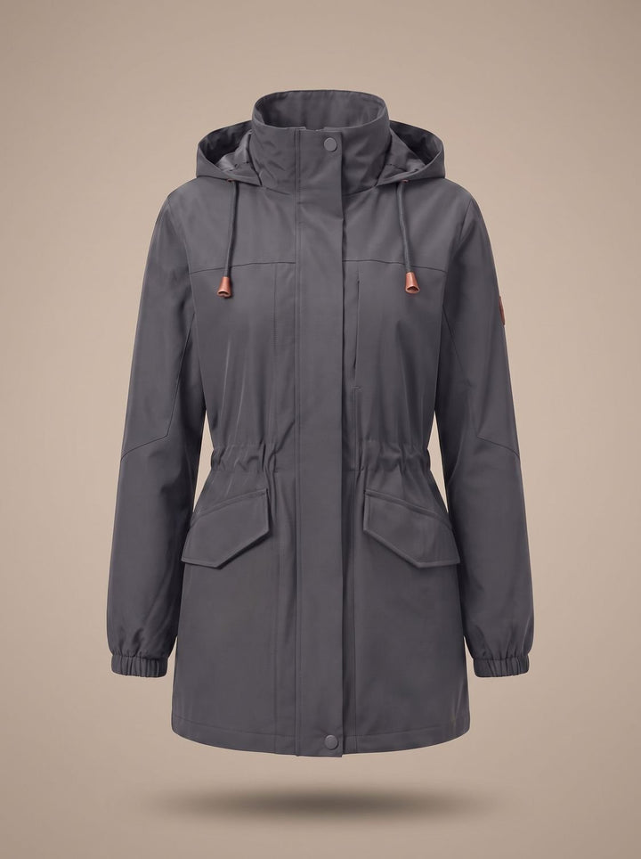 Skye | Water-Resistant Hooded Drawstring Parka Coat