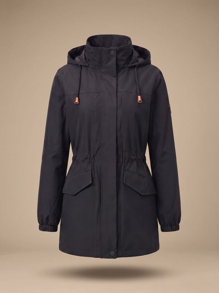 Skye | Water-Resistant Hooded Drawstring Parka Coat
