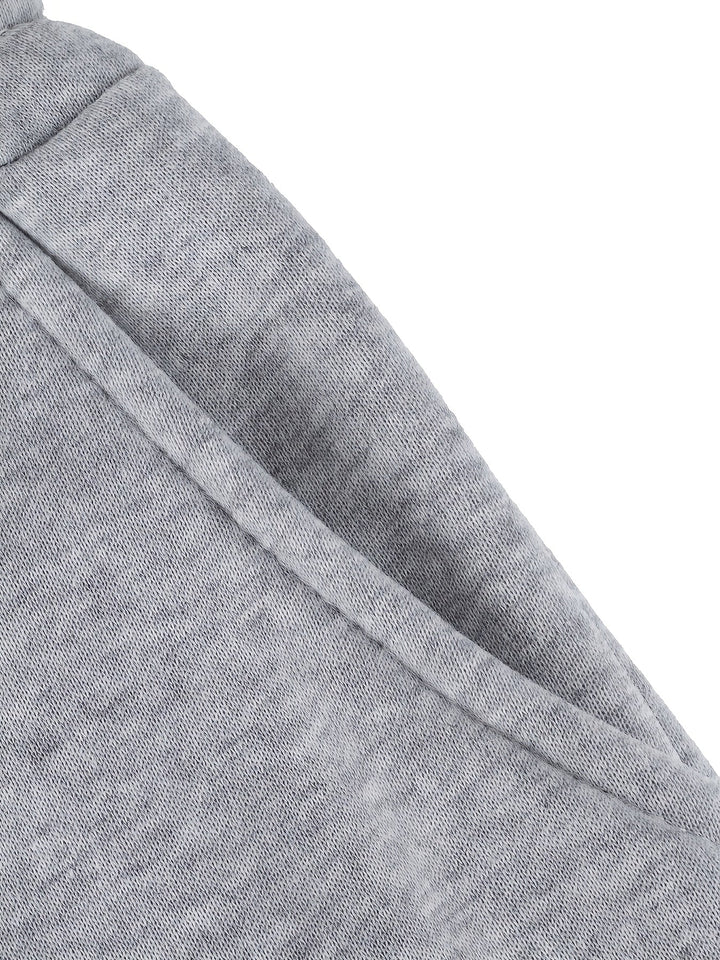 Birdie | Light Gray Wide-Leg Cargo Sweatpants with Drawstring